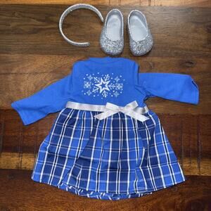 American Girl Bitty Baby Star & Snow Dress Shoes Headband Winter Holiday 2020